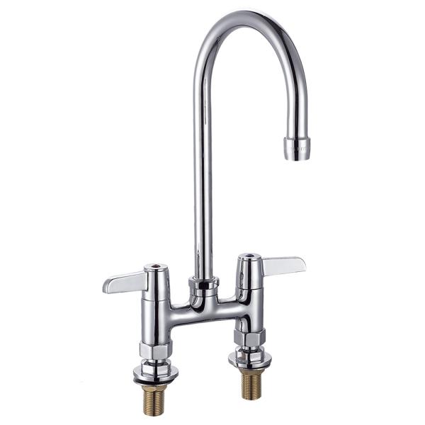 4'' (102mm) Center Deck Mounted Faucet With 5 11/16'' Swivel Gooseneck