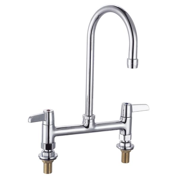 8'' (203mm) Center Wall Mounted Faucet With 5 11/16'' Swivel Gooseneck