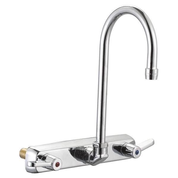 8'' (203mm) Center Wall Mounted Faucet With 5 11/16'' Swivel Gooseneck