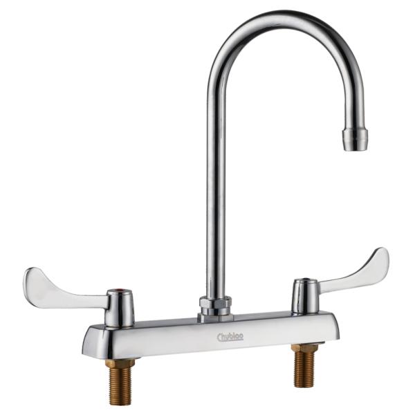 8'' (203mm) Center Wall Mounted Faucet With 5 11/16'' Swivel Gooseneck