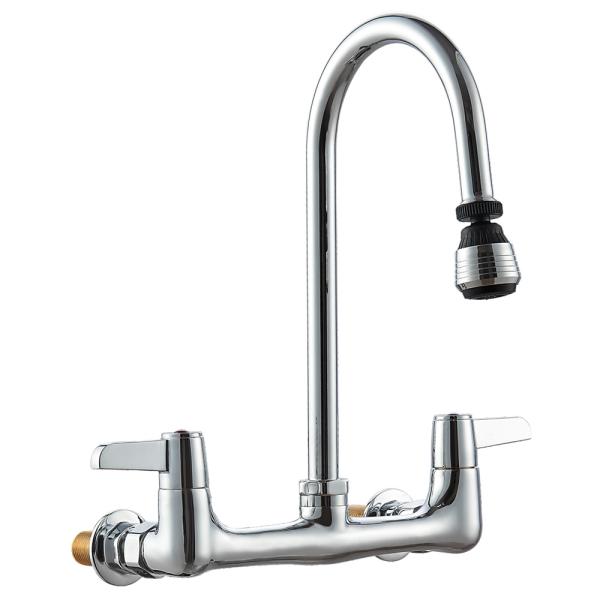 8'' (203mm) Center Wall Mounted Faucet With 5 11/16'' Swivel Gooseneck