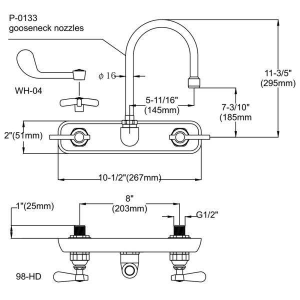 Double Workboard Faucet