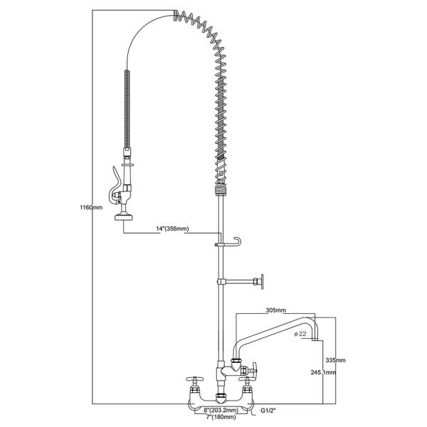 Big-flo Pre-rinse with Add-on Faucet