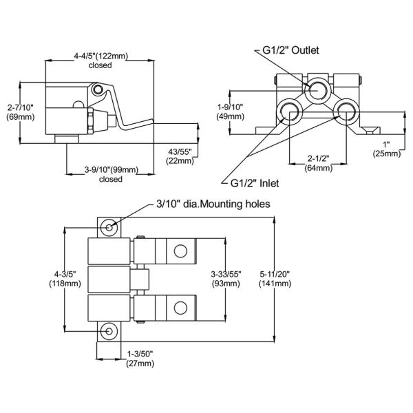 Cast Double Foot Valve