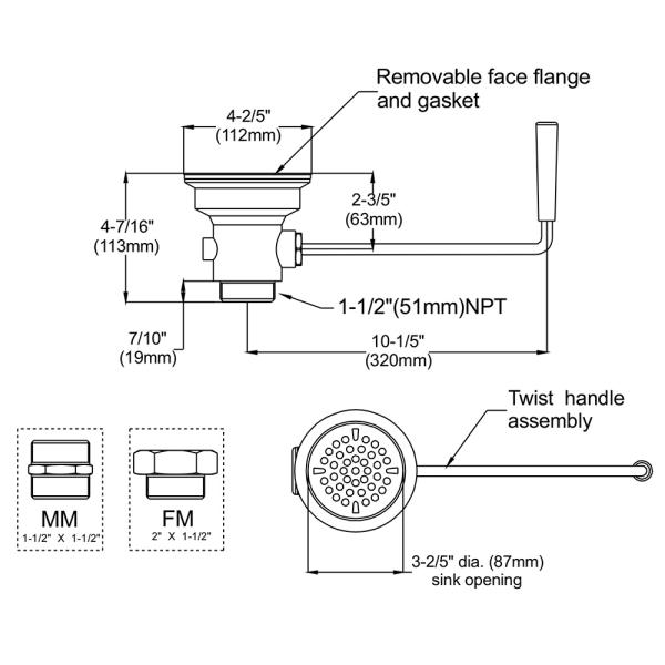 Twist Lever Drain