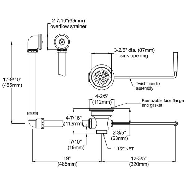 Twist Lever Drain