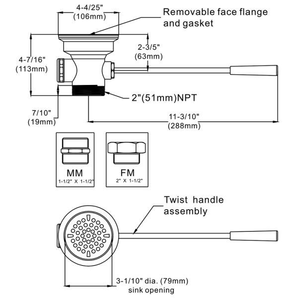 Twist Lever Drain