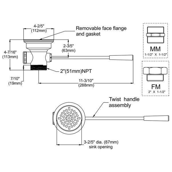 Straight Lever Drain