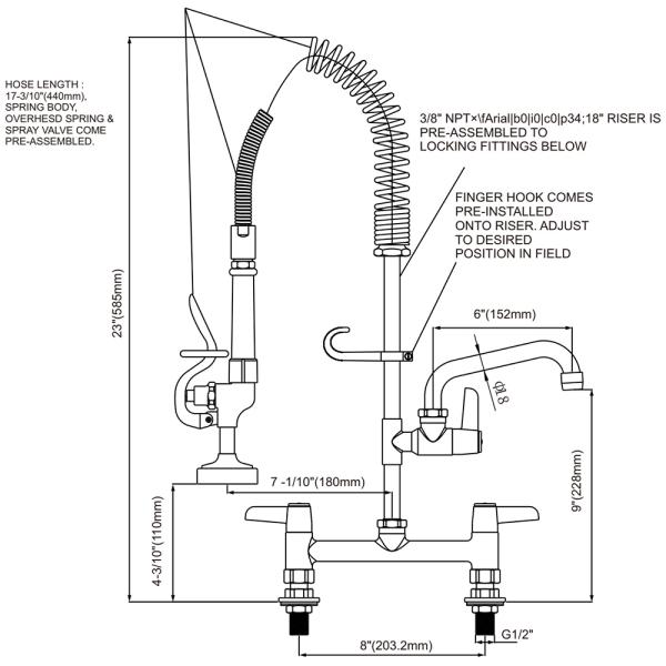 Mini 8'' Deck Mounted Pre-Rinse Unit