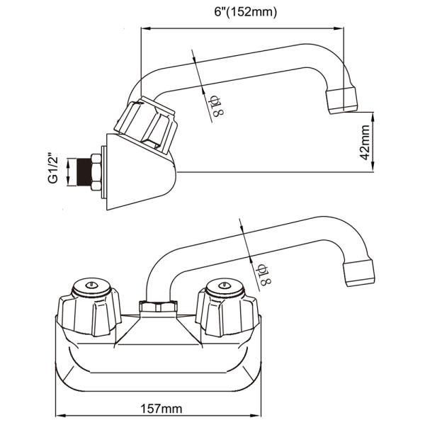 4'' (102mm) Center Wall Mounted Faucet