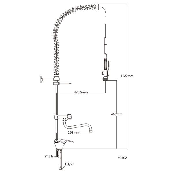 Single Hole Pre-rinse Unit With Add On Faucet