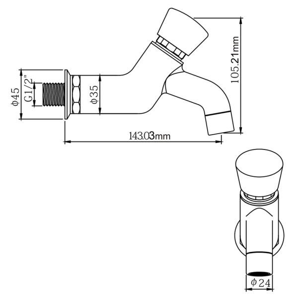 Push Tap And Mixing Valve