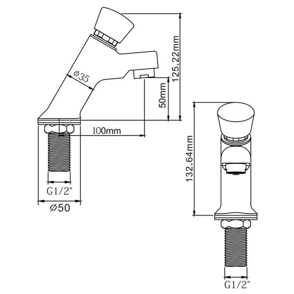 Push Tap And Mixing Valve