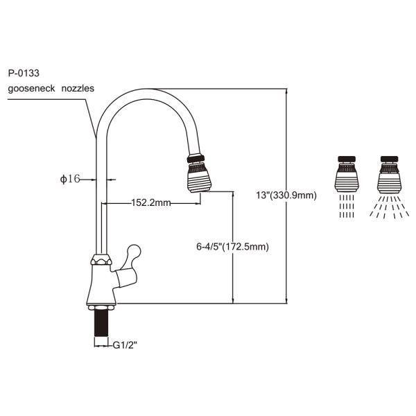 Europe Kitchen Faucet With Double Function Mini Sprinkler