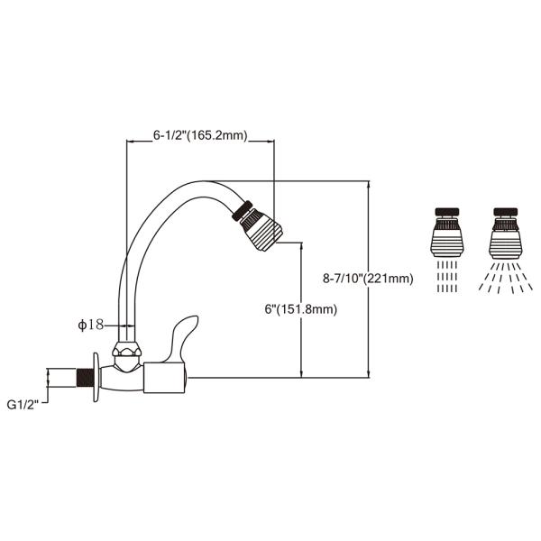 Europe Kitchen Faucet With Double Function Mini Sprinkler