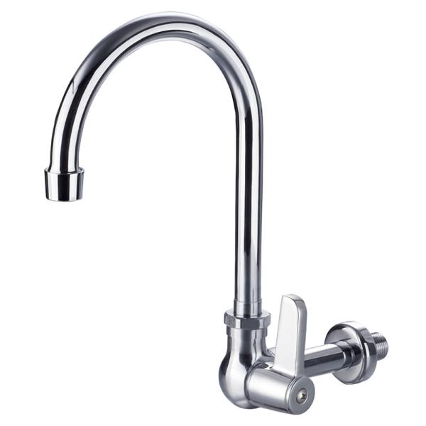 Single Supply Wall Mounted Faucet With 5 11/16'' Swivel Gooseneck